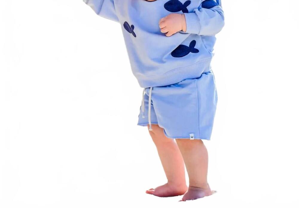 NEW OH BABY! toddler charlie fish applique set in periwinkle